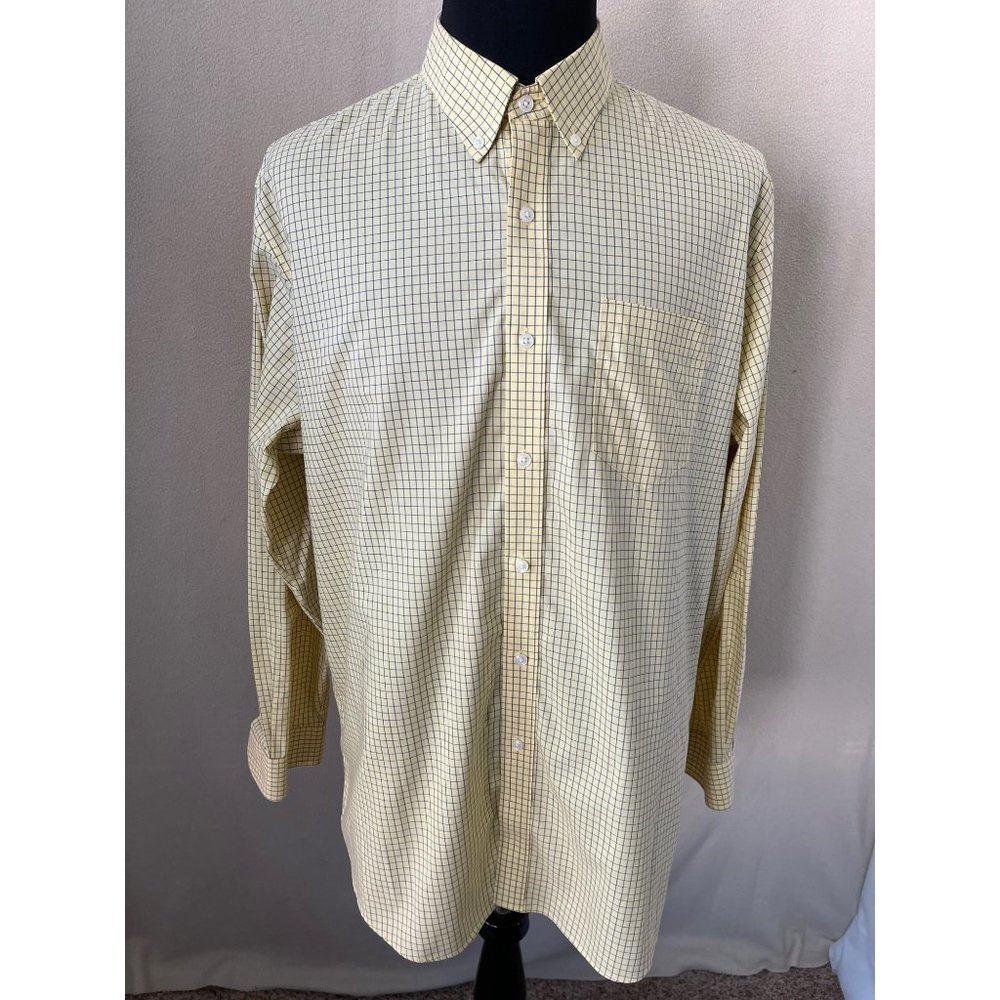 L.L.Bean Traditional Fit Plaid Checkered Long Sleeve Button-Up Dress Shirt